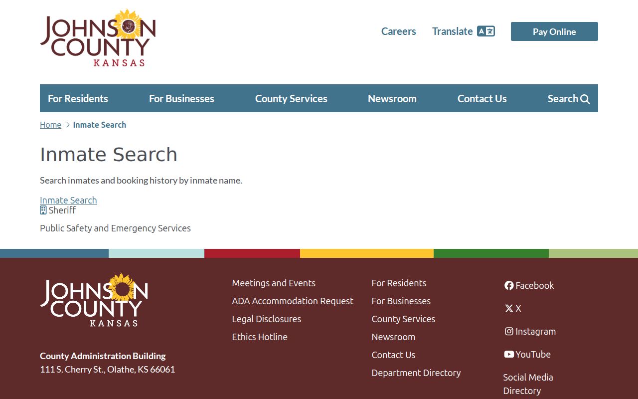 Gardner residents directory Johnson County inmate search