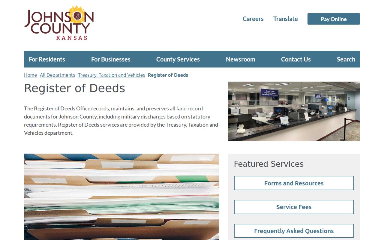 Gardner residents directory Johnson County Register of Deeds access