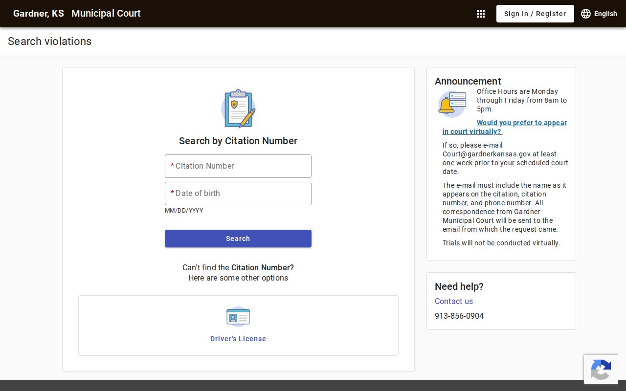Gardner resident lookup on municipal court search